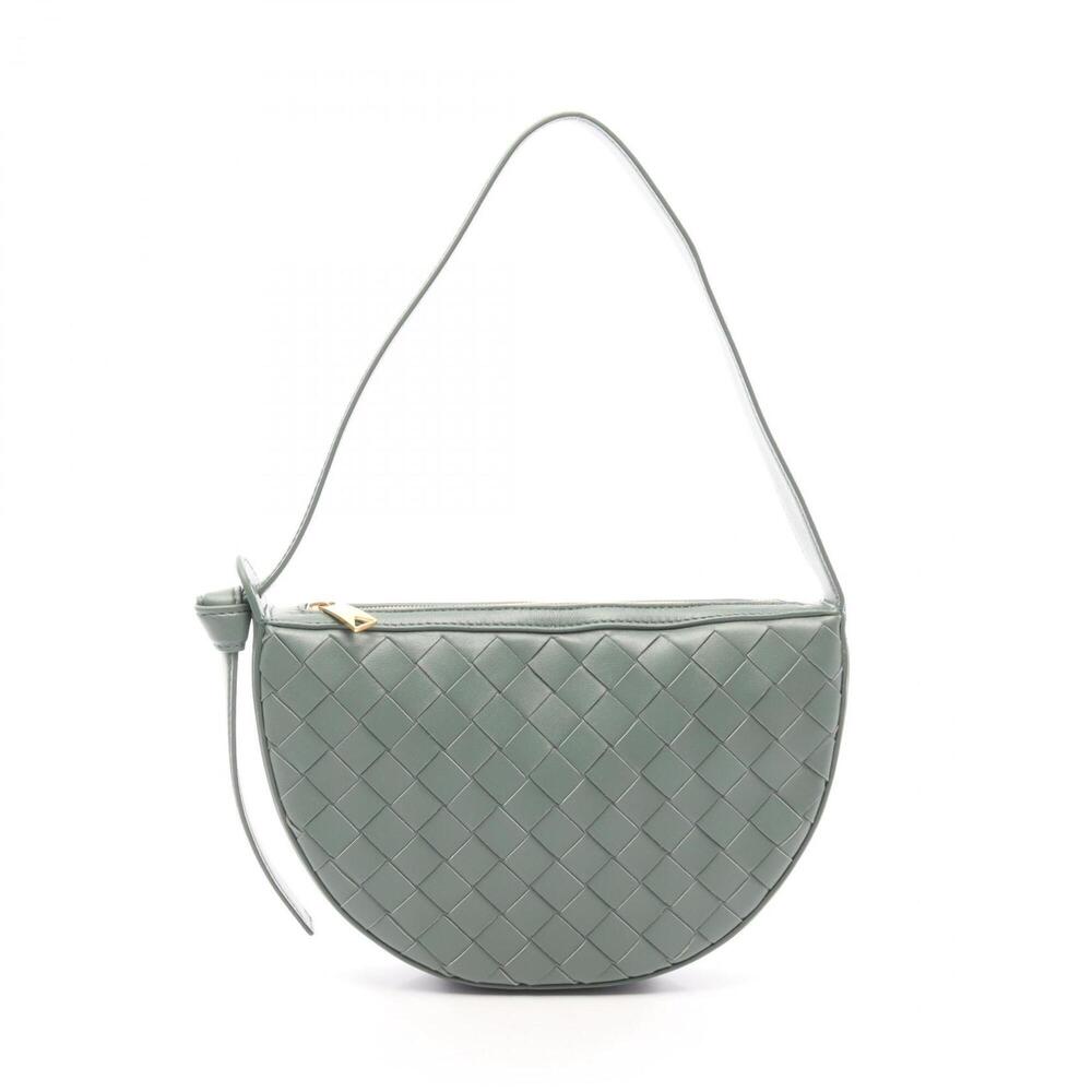Bottega Veneta Intrecciato Mini Sunrise Handbag, Leather, Women's, Green, 763747